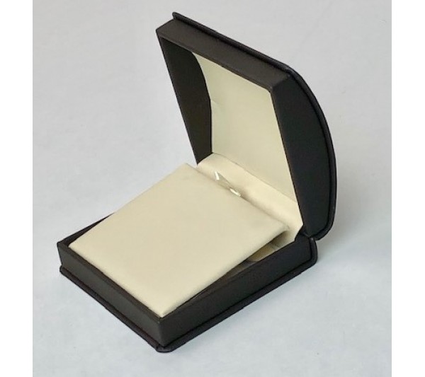 Wilson Collection Leatherette Pendant / Large earring Box 4" L x 4" W x 1 7/8" H