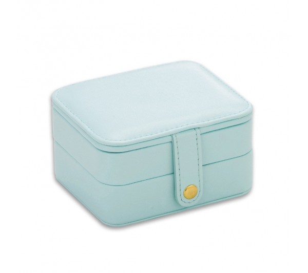  Teal blue Small Jewelry Travel Organizer Storage box, 4 1/4" L x 3 1/2" W x 2 3/8" H