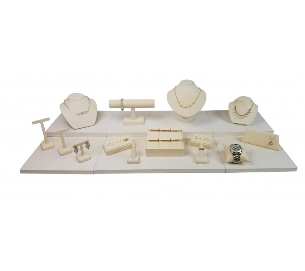 Beige 17-pcs Display Set, 42"  W x 18" D x 7 5/8" H