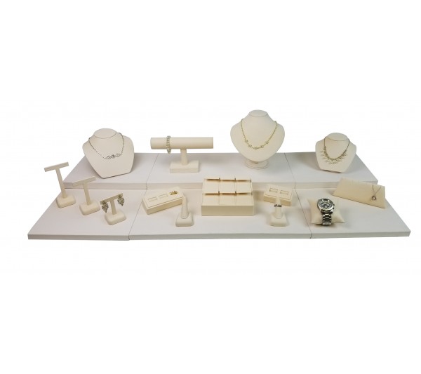 Beige 17-pcs Display Set, 42"  W x 18" D x 7 5/8" H