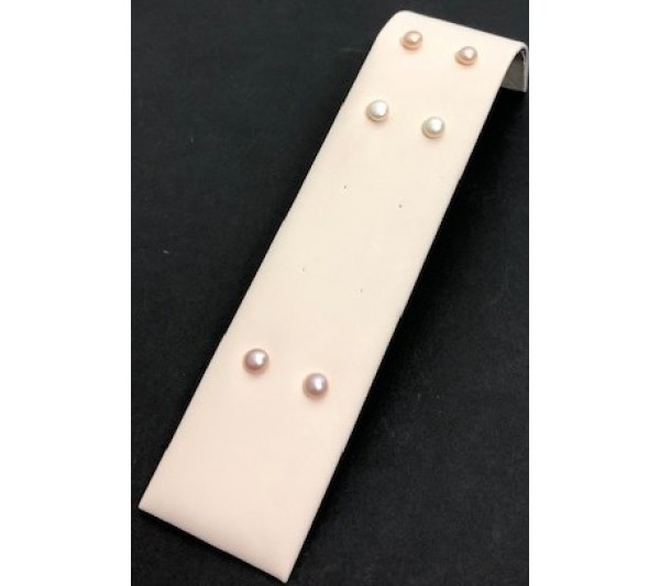 Beige Color 5-prs Earring Stud Display 2" x 8 1/8" x 2" H