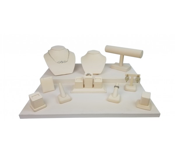 Beige 11-pcs Display Set, 20"  W x 18" D x 9 5/8" H