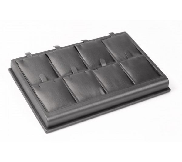 Steel Grey  Slanted 8-Pendant/Earring Tray , 8 1/4" x 5 1/4" x 1 5/8" H