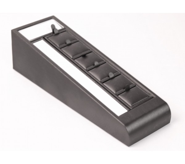 Steel Grey 5-Earring Display Tray ,  3" x 9 1/4" x 2 5/8" H