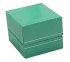 Classic Teal Blue Leatherette with Silver Trim, Ring Box 1 3/4" x 2" x 1 1/2" H