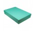 Classic Teal Blue Leatherette with Silver Trim, Necklace Box  4 3/4" x 7 3/8" x 1 1/8" H