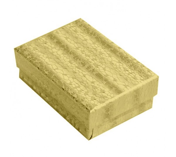Gold Cotton Filled Box  3 1/4" L x 2 1/4" W x 1" H  [ 100 PCs in a Pack]