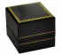 Classic Black Leatherette with Gold Trim, Earring Box 1 3/4" x 2" x 1 1/2" H