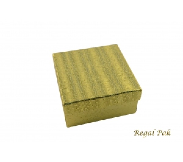 Gold Texture Cotton Filled Box- 3 3/4" x 3 3/4" x 2"H  (100 pcs)