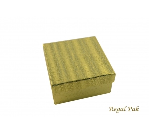 Gold Texture Cotton Filled Box- 3 3/4" x 3 3/4" x 2"H  (100 pcs)