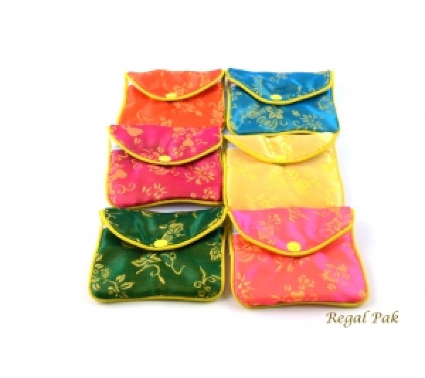 Chinese Zipper Pouches 3 1/2" X 3" (12 Pieces/One Dozen)