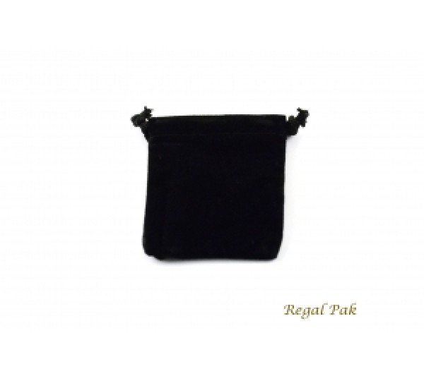 Black Velvet Drawstring Pouch 2 3/4" X 3" (12 Pieces/One Dozen)