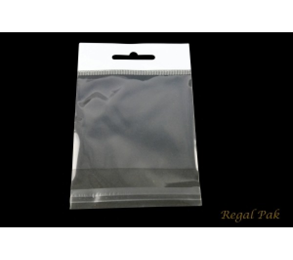 Clear Opp Bag With Hanging Header (100 Pieces In A Pack) 3" X 3"