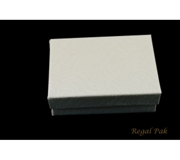 White Swirls Texture Cotton Filled Paper Box 3 1/4" X2 1/4" X 1" (100 pcs)
