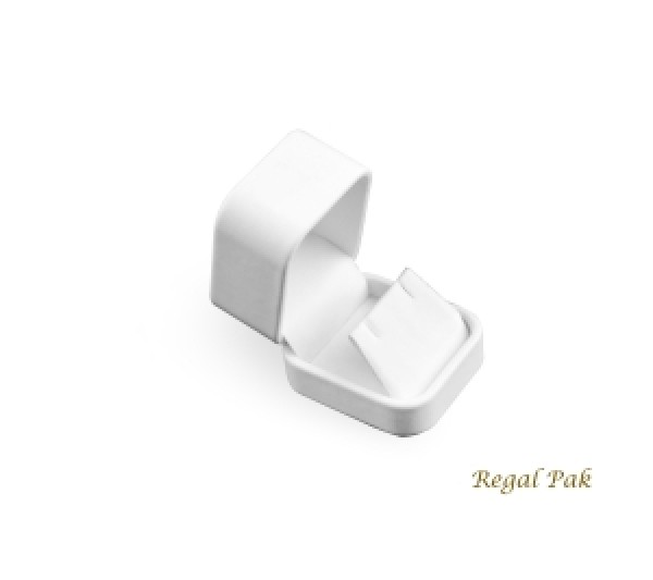 Austin Collection White Leatherette, Earring Box 2' x 2 3/8' x 1 3/4' H