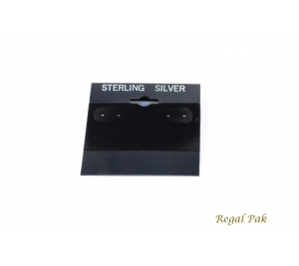 Black  Sterling Silver Hanging Earring Cards (100 Pieces In A Pack) 2" X 2"