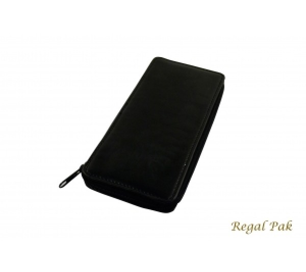 Black Leatherette Gem Parcel Wallet 3 1/2" X 8 1/2"