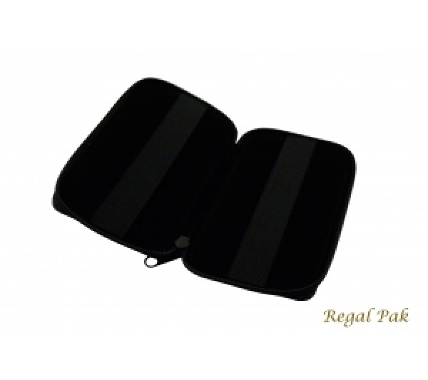 Black Leatherette Gem Parcel Wallet 4" X 6 1/2"