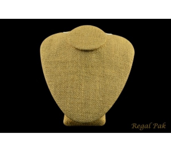 Burlap Natrual Necklace Bust Display 6" X 7" X 4 1/2" H