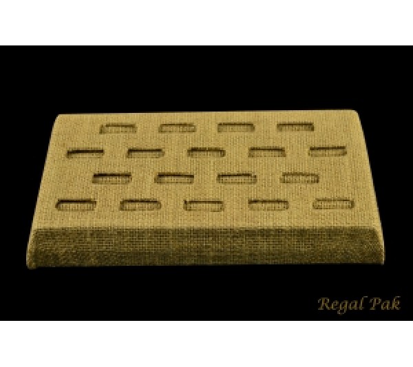 Burlap Natrual Ring Tray (18-Ring) 8-1/4" X 4-1/2" X 1-3/4"H