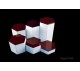 Wood Top Leatherette Hexagon Riser Set (6 Pcs) 6 1/8"Diag X 1"~ 6"H