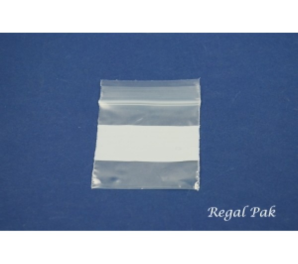 Reclosable 2 Mil White Band Zipper Bags (100 Pieces In A Pack) 2" X 2"