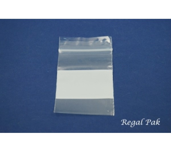 Reclosable 2 Mil White Band Zipper Bags (100 Pieces In A Pack) 2" X 3"