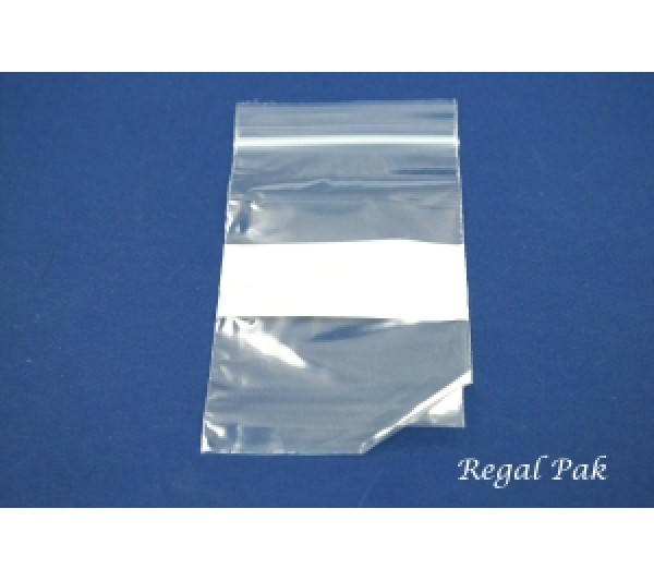 Reclosable 2 Mil White Band Zipper Bags (100 Pieces In A Pack) 3" X 5"