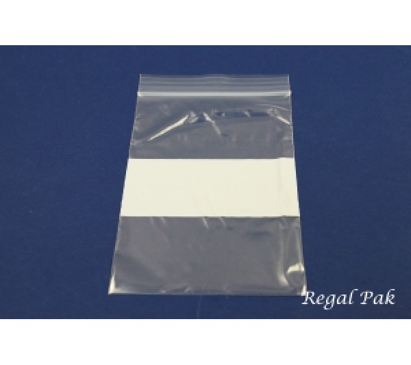 Reclosable 2 Mil White Band Zipper Bags (100 Pieces In A Pack) 4" X 6"