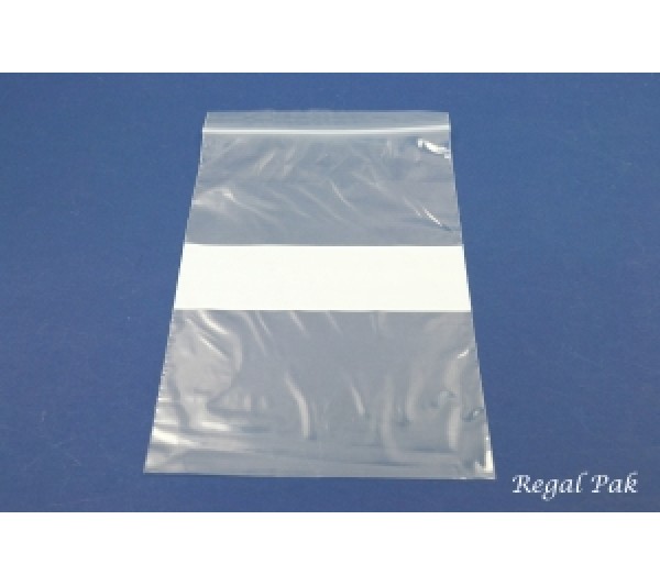 Reclosable 2 Mil White Band Zipper Bags (100 Pieces In A Pack) 6" X 9"