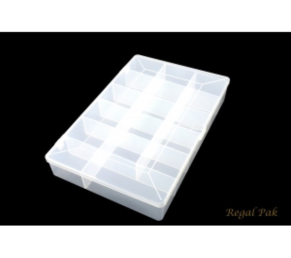 Frosted plastic organizer - 17 compartment 10- 3/4" x 7" x 1- 3/4"H