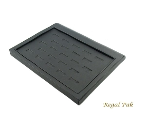 Black Leatherette Ring Tray Display (23 Ring) 9-3/8" X 7-3/8" X 7/8"H