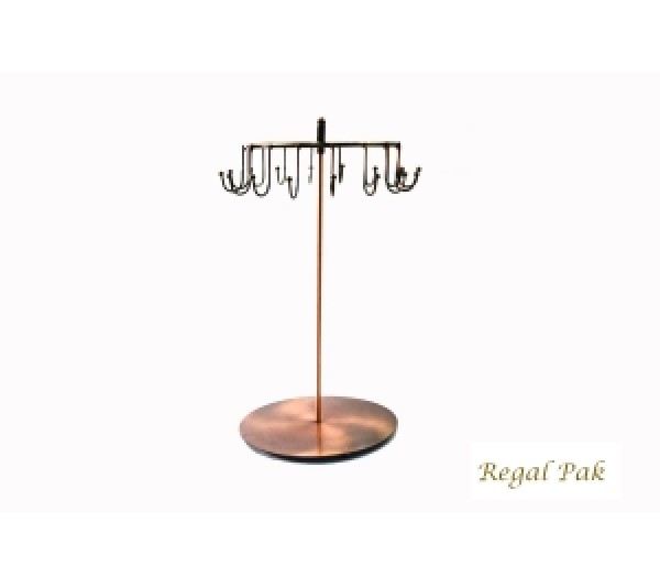 Copper Metal Rotating Display (16 Arms) 8-1/2" X 14"H