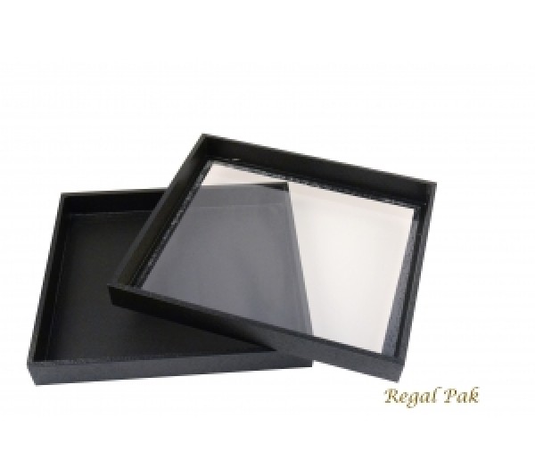 Black Case With Acrylic Top 8-3/4" X 7-3/4" X 1-1/4"H