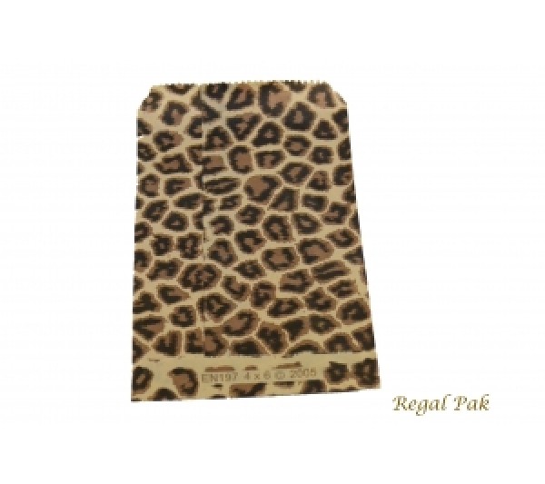 Leopard Print Jewelry Gift Bag (100 Pieces In A Pack) 4" By 6"