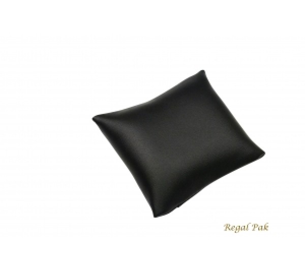 Small Black Leatherette Bracelet/Watch Pillow 3" X 3"