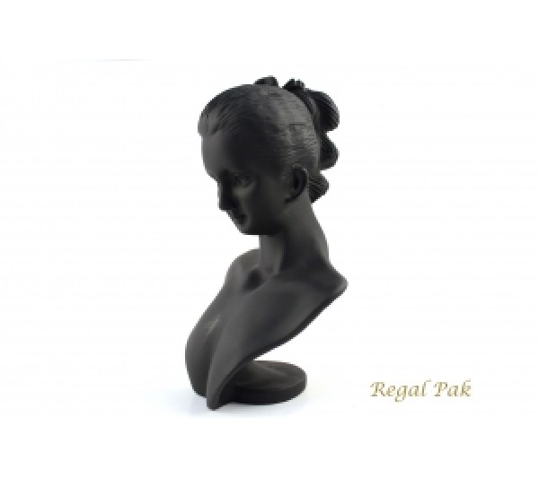 Black Elegant Poly Figure Display 5-1/2" X 3-1/3" X 8"H