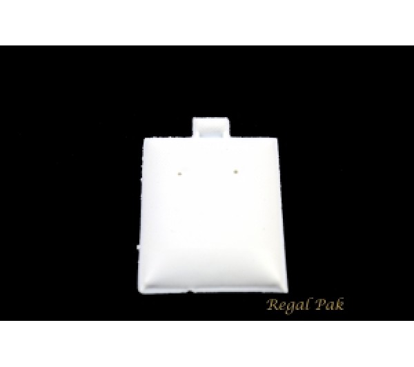 White Plain Plastic Puff Pad Earring Card "1-1/2 X 2"H