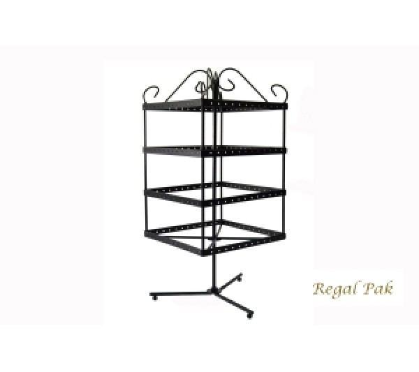 Black Metal Square Rotating Stand (96 Pairs) 6-1/2" X 6-1/2" X 14"H